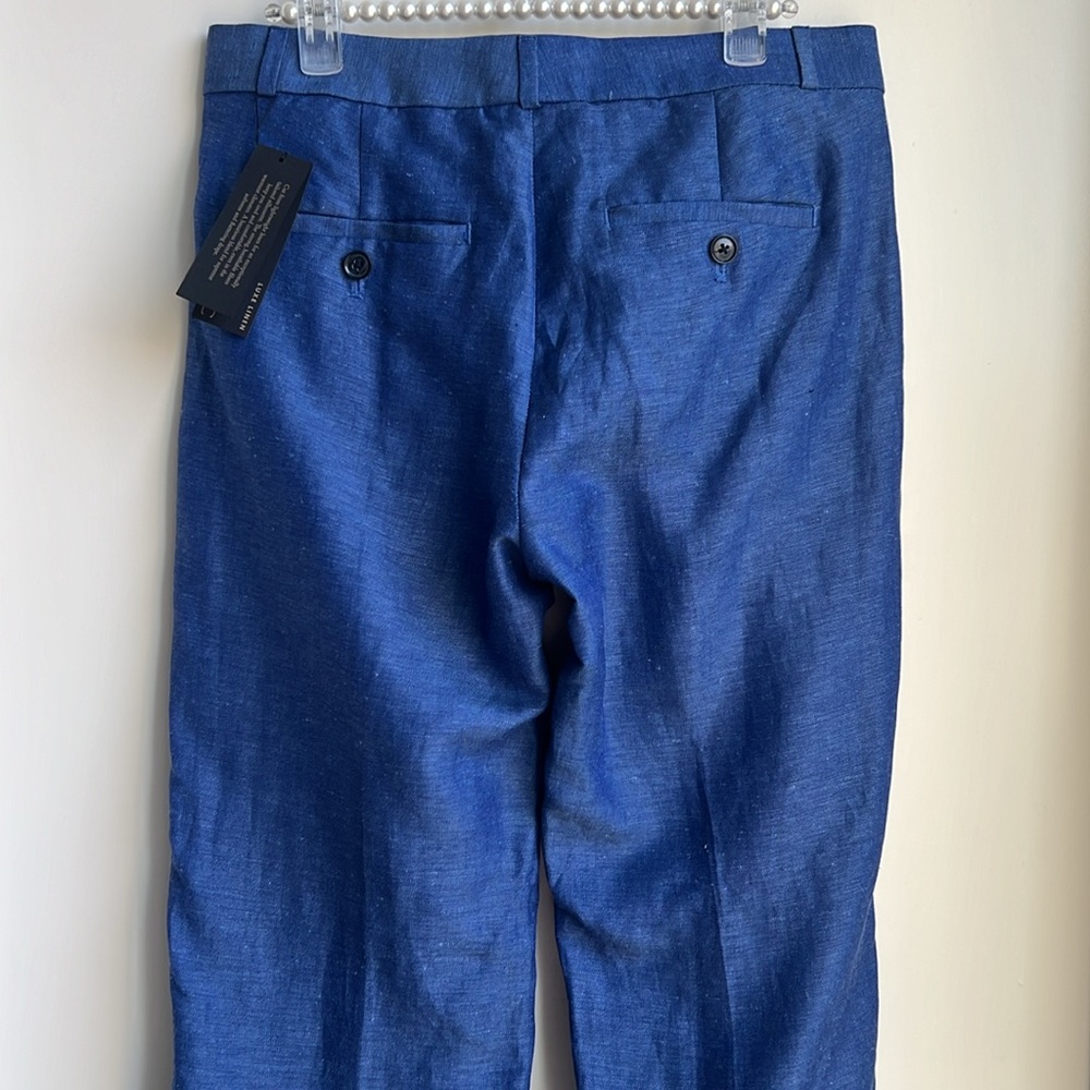 Banana Republic Logan-Fit Linen-Blend Pants Royal Blue - Picture 9 of 14